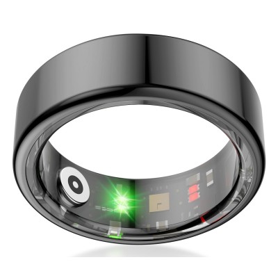 Ksix Anillo inteligente Saturn, Talla S, Aut. 3 días, Actividad y Salud, Monitor Sueño, 5ATM, Negro