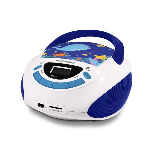 Metronic 477170 reproductor de CD Reproductor de CD portátil Azul, Blanco