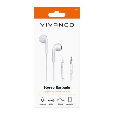 Vivanco WEVVSS10_W Auriculares Alámbrico Dentro de oído Llamadas Música Blanco