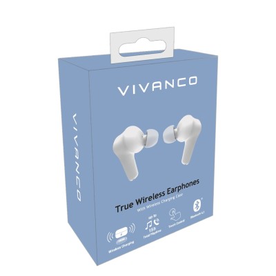 Vivanco COMFORT PAIR W Auriculares True Wireless Stereo (TWS) Dentro de oído Llamadas Música Bluetooth Blanco
