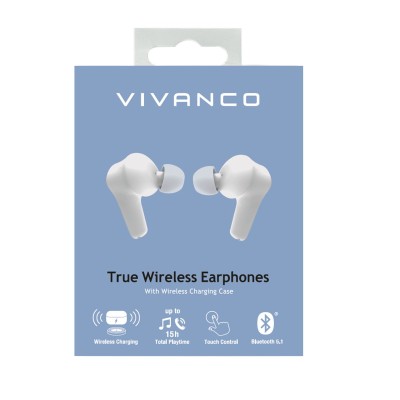 Vivanco COMFORT PAIR W Auriculares True Wireless Stereo (TWS) Dentro de oído Llamadas Música Bluetooth Blanco
