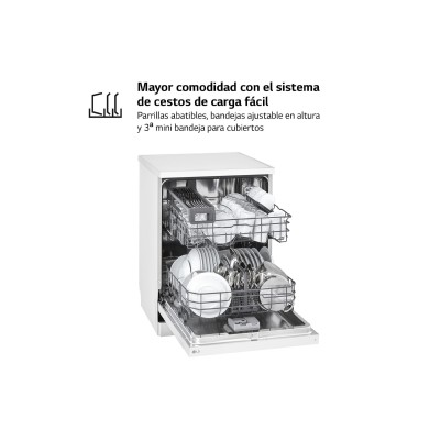 LG DF142FW lavavajillas Independiente 14 cubiertos D