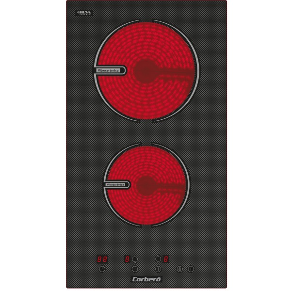 Corbero CCVG2902D hobs Negro Integrado 29 cm Cerámico 2 zona(s)
