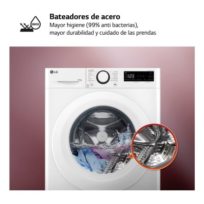 LG F4DR5009A3W lavadora-secadora Independiente Carga frontal Blanco D