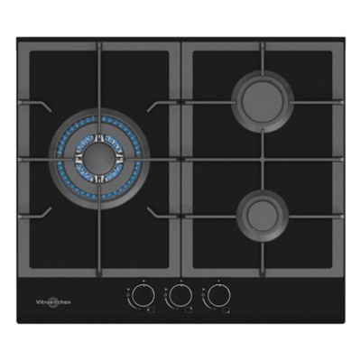 Vitrokitchen CG65NB Negro Integrado 58 cm Encimera de gas 3 zona(s)