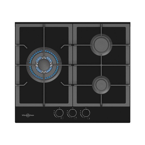 Vitrokitchen CG65NB Negro Integrado 58 cm Encimera de gas 3 zona(s)