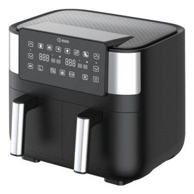 Elco PF-8040-2 freidora Doble 8 L Independiente 2850 W Freidora de aire caliente Negro, Plata