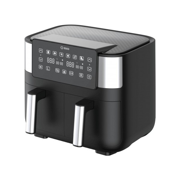 Elco PF-8040-2 freidora Doble 8 L Independiente 2850 W Freidora de aire caliente Negro, Plata