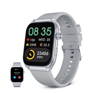 Ksix Smartwatch Urban Move, Pantalla AMOLED 2.06", Autonomía 5 días, Modo deporte y salud, Manos libres, IP67, Gris